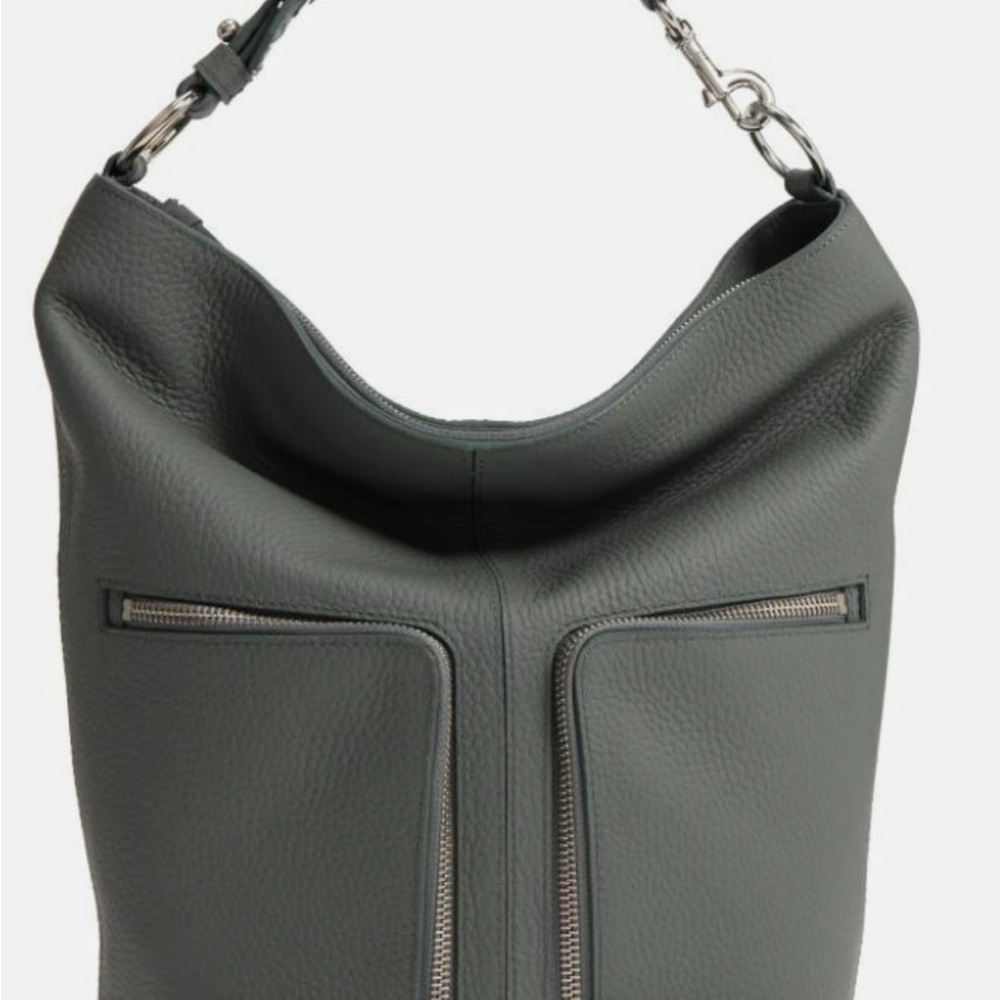 ALLSAINTS FETCH SMALL LEATHER CONVERTIBLE BACKPACK Olive Green - Picture 6 of 7